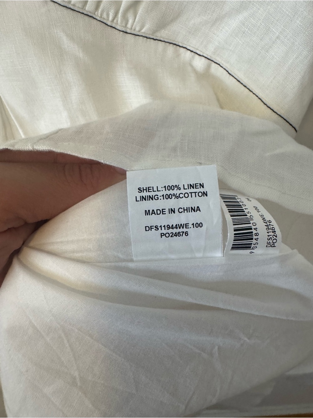 NWT DISSH Rhodes Linen White V-Neck Mini Dress with Contrast Piping Size 2 - Picture 11 of 12